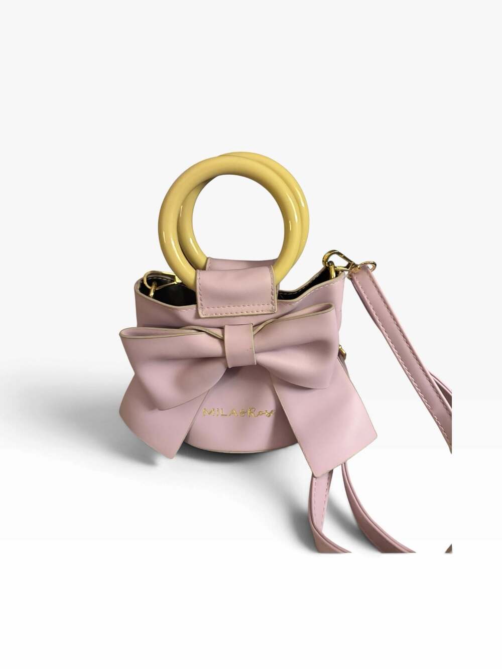 Mila & Rose Bow Purse Purple Lavender Mini Top Handle Crossbody Micro Bag